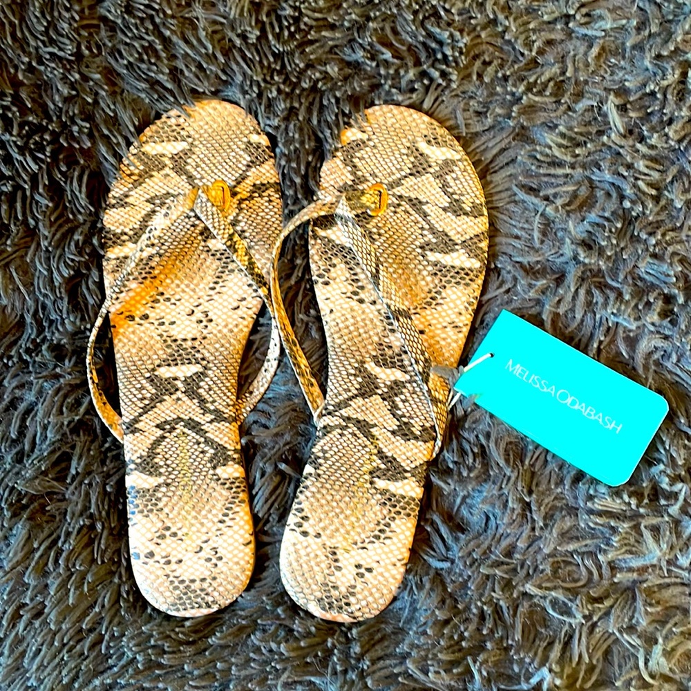 NWT MELISSA ODABASH SANDALS 41 / size 10 snakeskin new beach resort luxury!